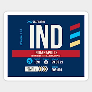 Indianapolis (IND) Airport Code Baggage Tag Magnet